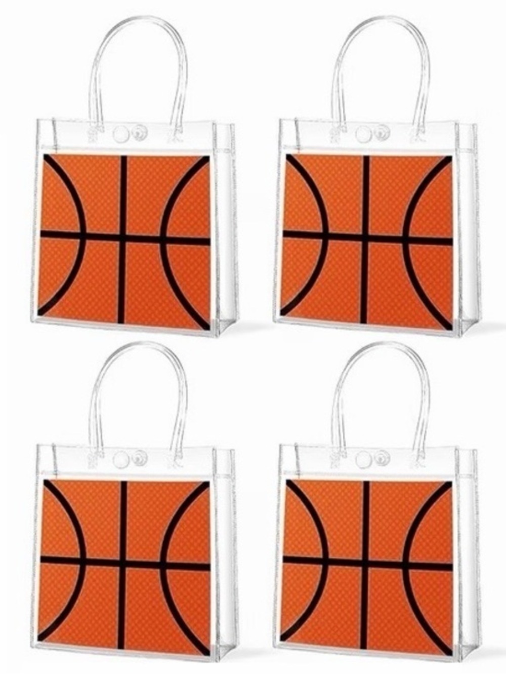 Basketball Clear Favor Bags with Handles